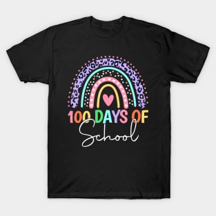 100 Days Of School Teacher Kids 100Th Day Of School Rainbow T-Shirt